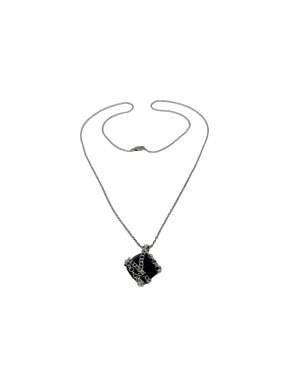 Mateo Black Onyx Sterling Silver Chain Wrap Pendant Necklace