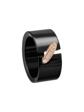 Chaumet Black Ceramic Diamond Evidence Wedding Band - Size 52