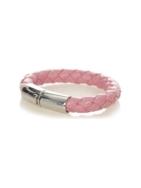 Prada Pink Braided Saffiano Leather Bracelet