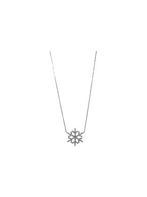 Fei Lu Sterling Silver Crystal Snowflake Pendant Necklace
