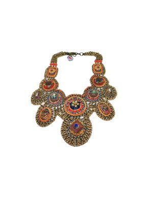 Sveva Handmade Beaded Chain Collar Necklace