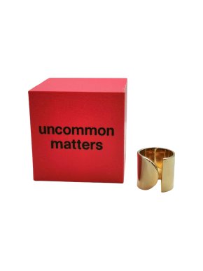 Uncommon Matters Gold Tone Graphic Open Ring