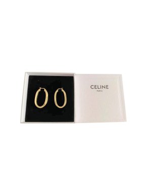 Celine Oval Hoop Gold Tone Earrings