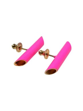 Uncommon Matters Fuchsia Enamel Earrings