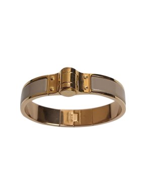 Hermes Enamel Hinged Bracelet GHW - Size 19