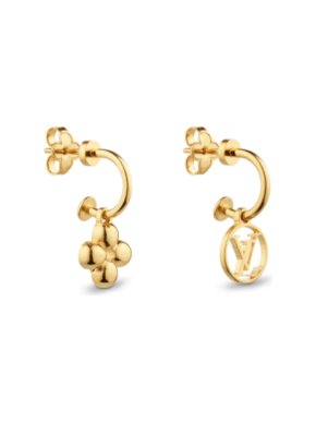 Louis Vuitton Gold Tone Blooming Earrings