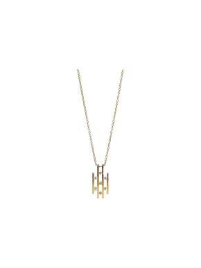 Bespoke Yellow Gold Diamond Line Pendant Necklace