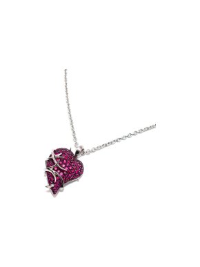 Shaun Leane 18k White Gold & Ruby Thorned Heart Pendant Necklace