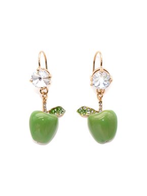 Miu Miu Crystal Embellished Apple Drop Earrings