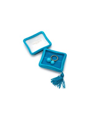 Sophie Keegan Double Bobble Rope Ring With Turquoise