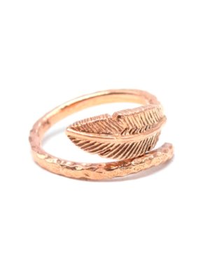 Bespoke Rose Gold Feather Ring Size 2