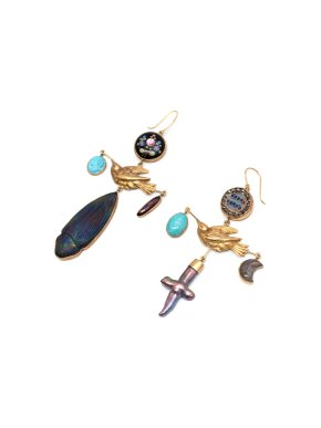 Grainne Morton Bird Cross Drop Earrings