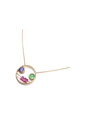 Ruifier Rufier Premiere Precious Gemstone Yellow Gold Pendant Necklace