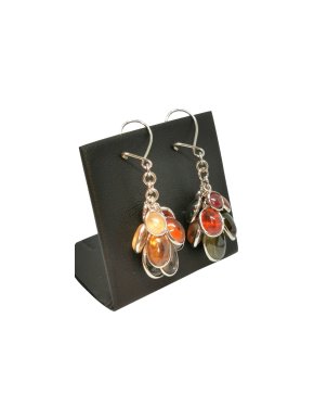 Bespoke Vintage Amber Cluster Drop Earrings
