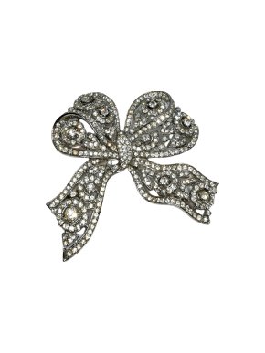 Ben Anum Crystal Bow Pin Brooch