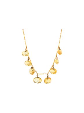 Bespoke Antique Citrine & Yellow Gold Festoon Necklace