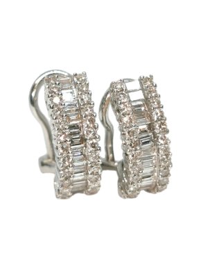Bespoke 18ct White Gold & White Diamond Huggie Earrings