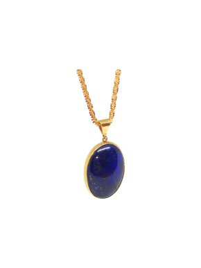 Bespoke 18ct Yellow Gold & Lapis Lazuli Pendant Necklace