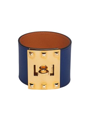 Hermes Kelly Dog Extreme Blue Bracelet GHW