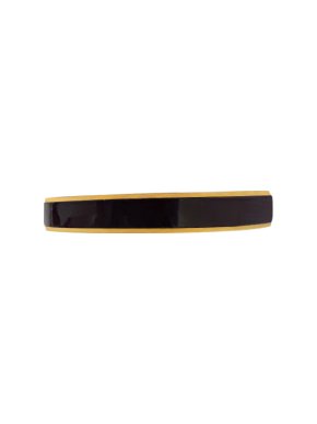 Escada Vintage Leather & Gold Metal Bangle