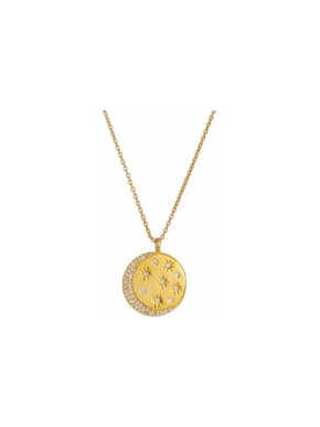 Meme London Gold Tone Luna Pendant Necklace