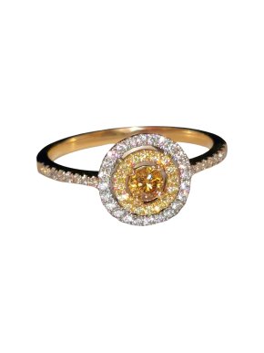 Lucie Campbell double diamond halo ring  18ct gold