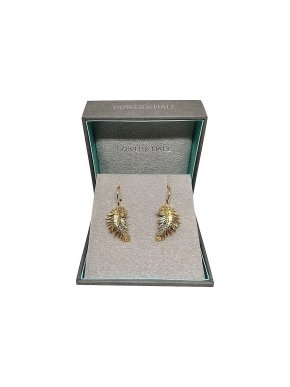 Dower & Hall Gold Tone Leaf Earrings