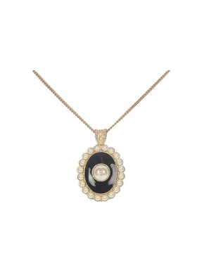 Chanel Faux Pearl CC Pendant Necklace