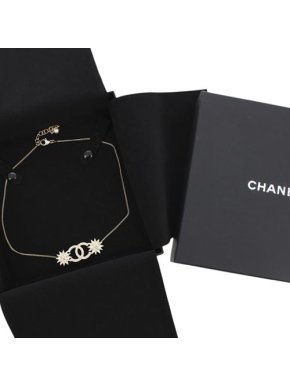 Chanel Faux Pearl CC Stars Pendant Necklace