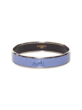 Hermes Enamel Caleche Bangle PHW