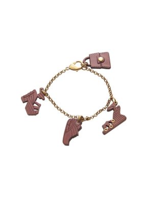 Salvatore Ferragamo Brown Leather & Gold-Tone Metal Bracelet