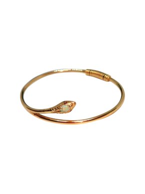 Bespoke Yellow Gold Opal Snake Bangle