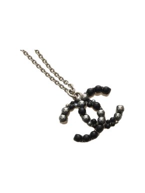 Chanel Silver-Tone Metal & Faux-Pearl CC Pendant Necklace