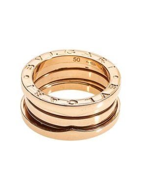 Bvlgari 18ct rose gold B.Zero1 3 band ring 50