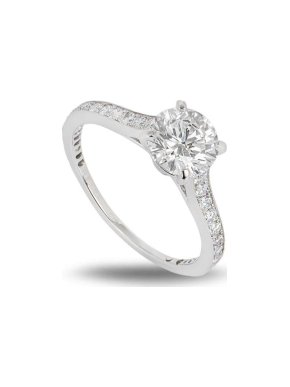 Graff platinum & white diamond Flame solitaire ring 1.03ct 48