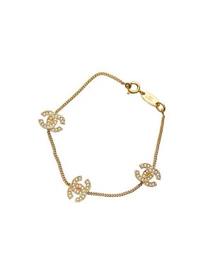 Chanel gold-tone metal CC charm bracelet