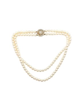18ct gold, freshwater pearl & diamond necklace