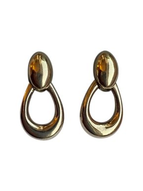 Dior vintage gold vermeil door knocker clip earrings