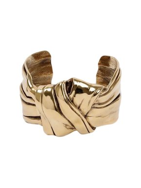 Saint Laurent gold-tone metal cuff bracelet