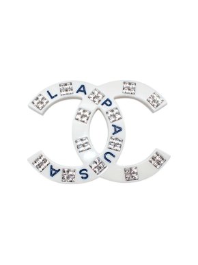 Chanel White La Pausa Embellished Brooch