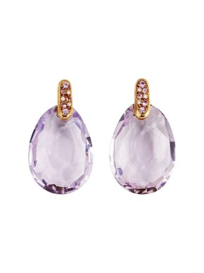 Robinson Pelham Amethyst Drop Sapphire & Diamond Earrings