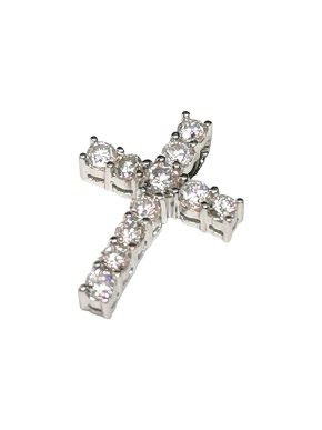 0711 Tbilisi 18ct white gold & diamond cross pendant