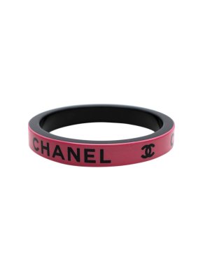 Chanel Coco Logo Pink Acetate Bracelet