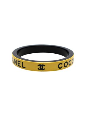 Chanel Coco Logo Yellow Acetate Bracelet