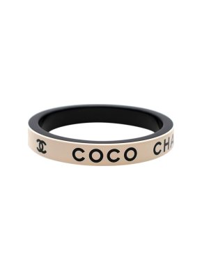 Chanel Coco Logo White Acetate Bracelet