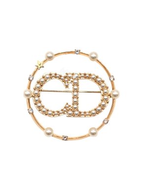 Dior Pearl and Crystal Embellished Clair D Lune Brooch