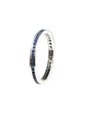 platinum & sapphire eternity ring T 1/2