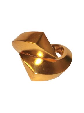 Roberto Coin Brushed Gold Plated Twist Ring - Size O