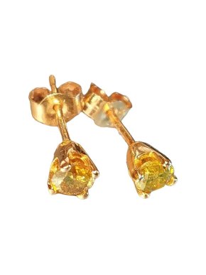 18ct Gold Canary Yellow Diamond Earrings