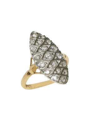 18ct Gold Navette Diamond Ring